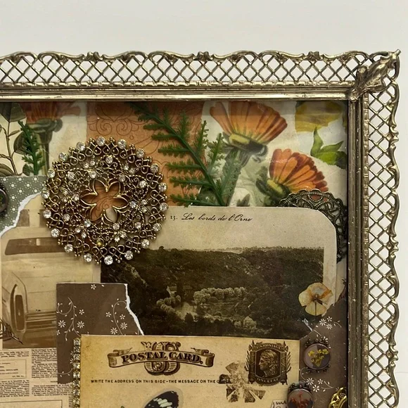 Vintage Maximalist MCM Decor Orange Floral - Picture 4 of 12